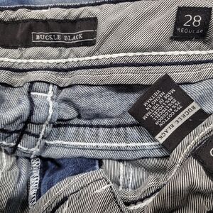 Buckle Black Striped Jeans